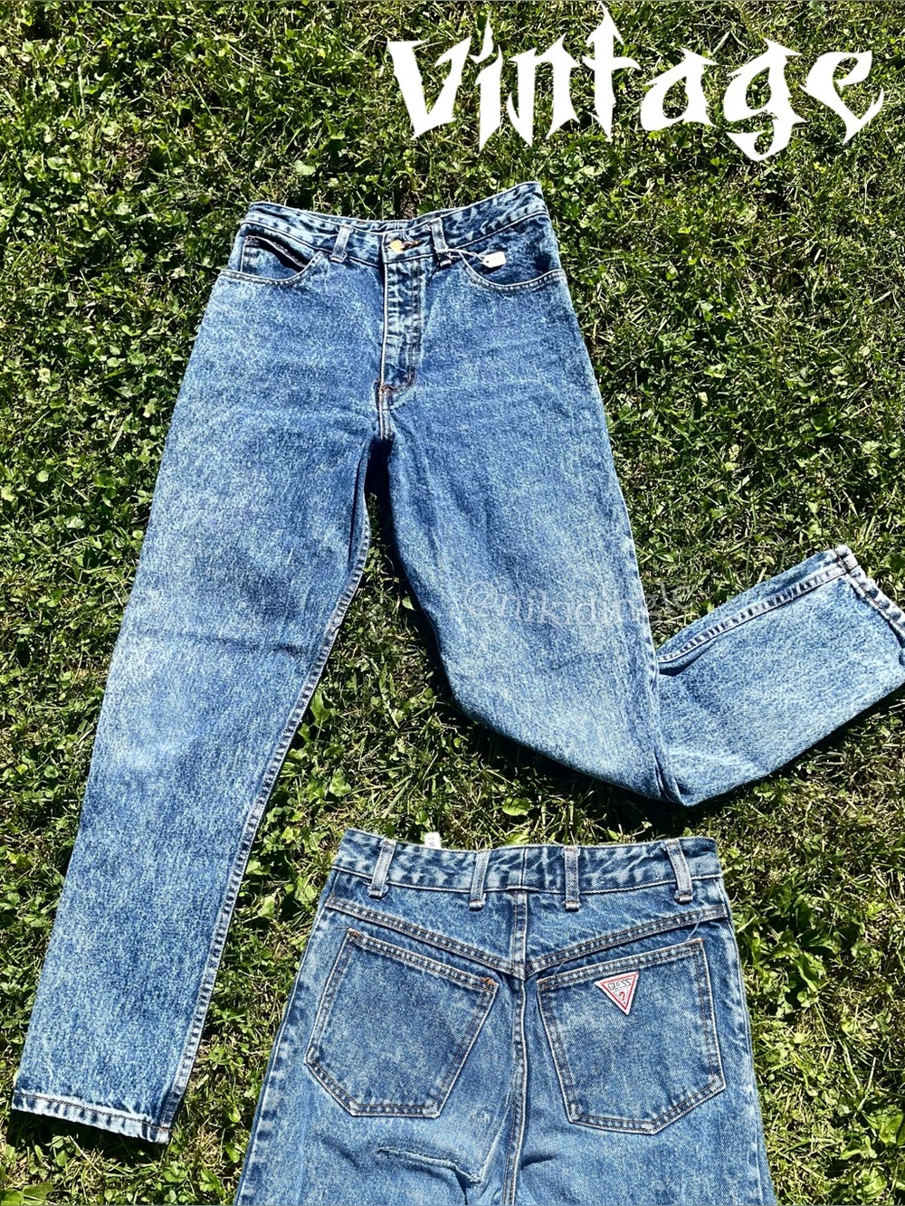 Vintage USA Guess Acid Wash Tapered Jeans Georges Marciano 29” Fits 26” Grunge